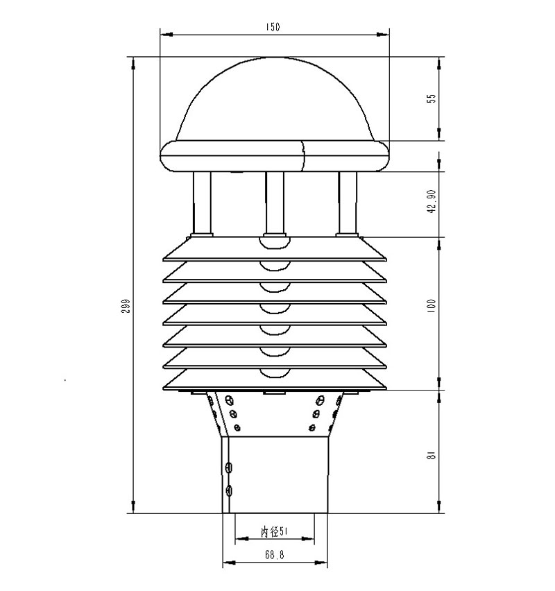 氣象傳感器廠家產品尺寸圖